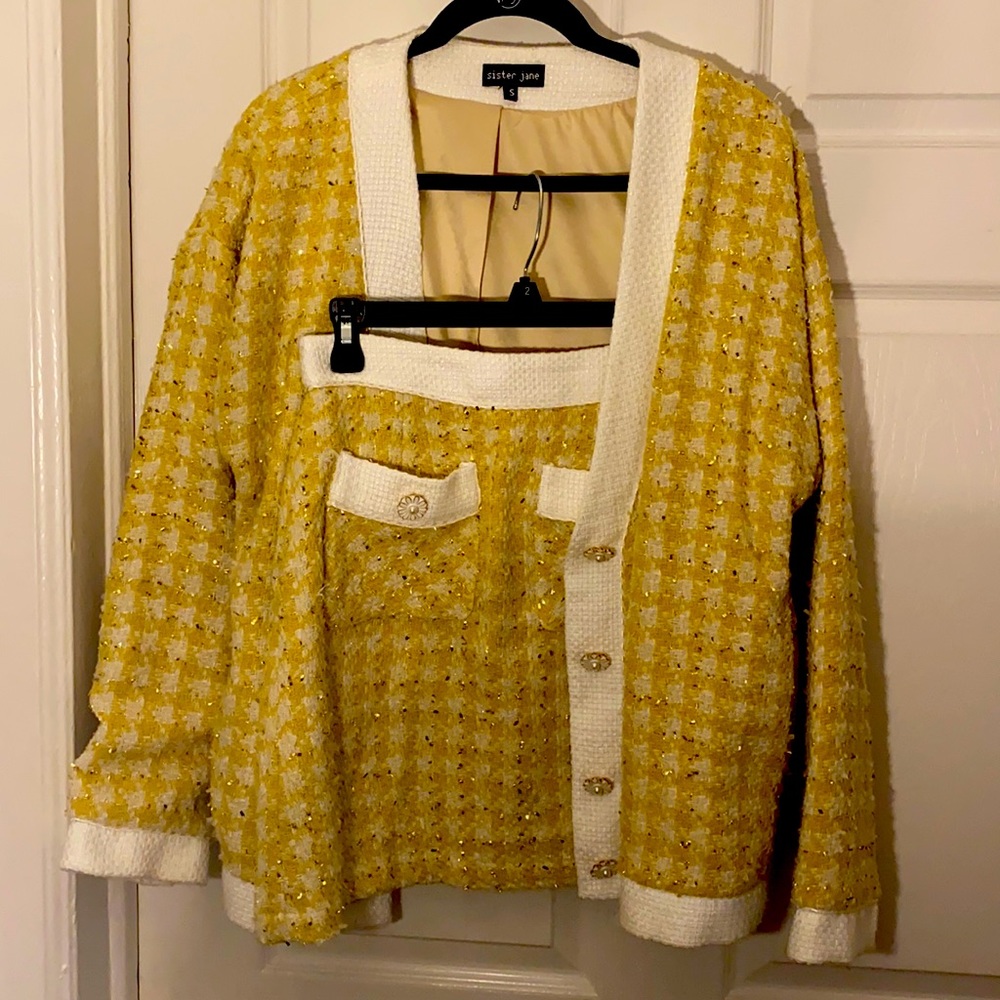 Sister Jane cardigan + mini skirt co ords set